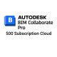 Phần mềm Autodesk BIM Collaborate Pro - 500 Subscription CLOUD Commercial New 3-Year Subscription (C1GJ1-NS8268-V439)