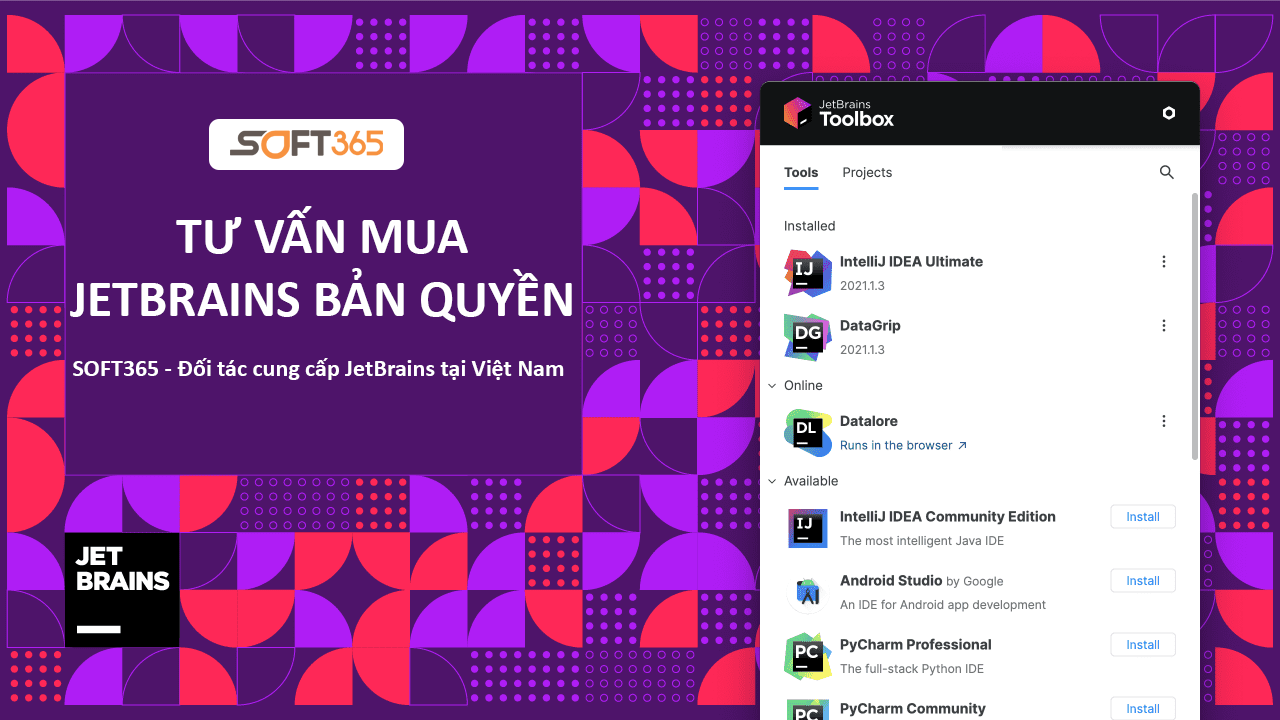 TƯ VẤN MUA PHẦN MỀM JETBRAINS BẢN QUYỀN