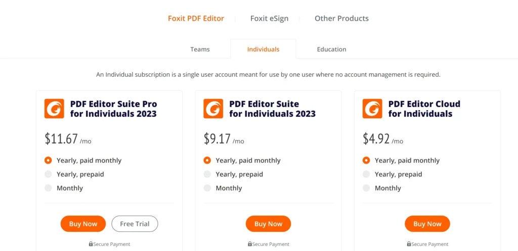 Bảng giá Foxit PDF Editor cũ